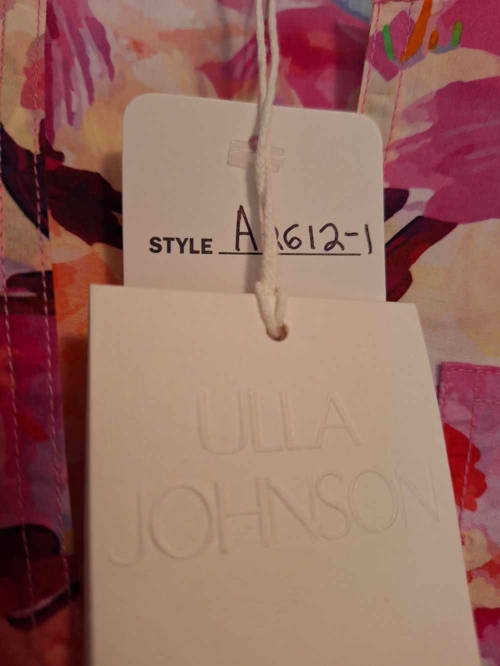 Ulla Johnson Nadira Mini Dress With Azalea Print Pink V-Neck size 4 - Picture 4 of 5